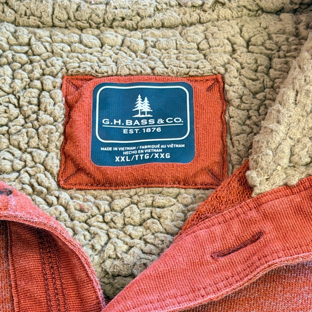 G.H. Bass & Co. Rust Quarter Button Pullover XXL - Picture 2 of 5